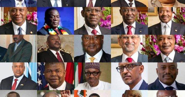 Afrikanische Länder und ihre Präsidenten und Hauptstadt