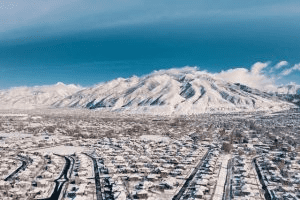 A great view of neighborhoods in Utah.