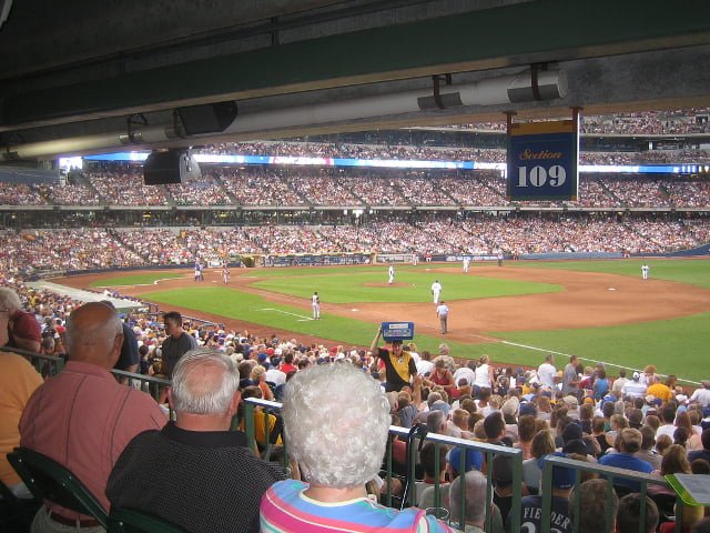Outfield box seat view. Best place to sit at a baseball game for maximum satisfaction