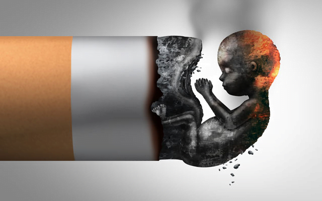 Smoking can harm a developing foetus.